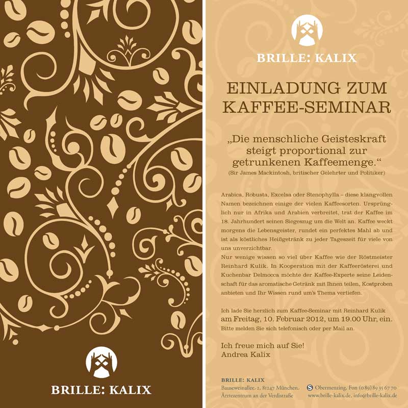 Kaffee Seminar am 10. Februar 2012 um 19 Uhr